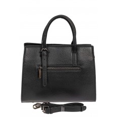 На фото 3 - Женская сумка из натуральной кожи с подвеской, чёрная