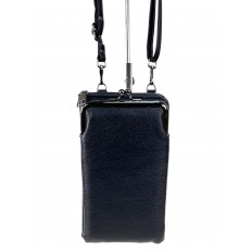 На фото 2 - Женская сумка-портмоне на плечо, цвет черный