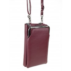 На фото 3 - Женская сумка-портмоне на плечо, цвет бордовый