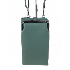 На фото 2 - Женская сумка-портмоне на плечо, цвет зеленый
