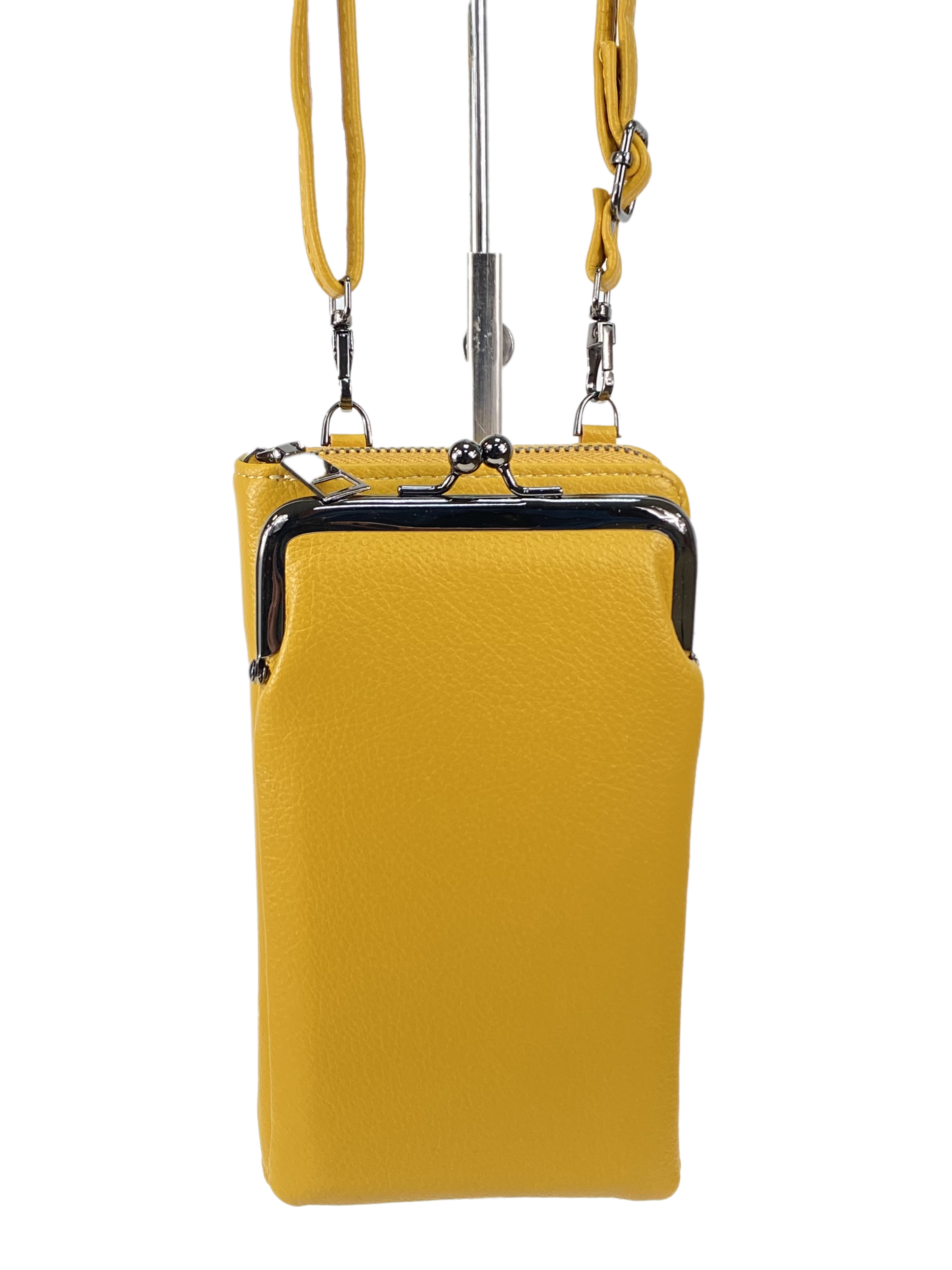 На фото 2 - Женская сумка-портмоне на плечо, цвет желтый