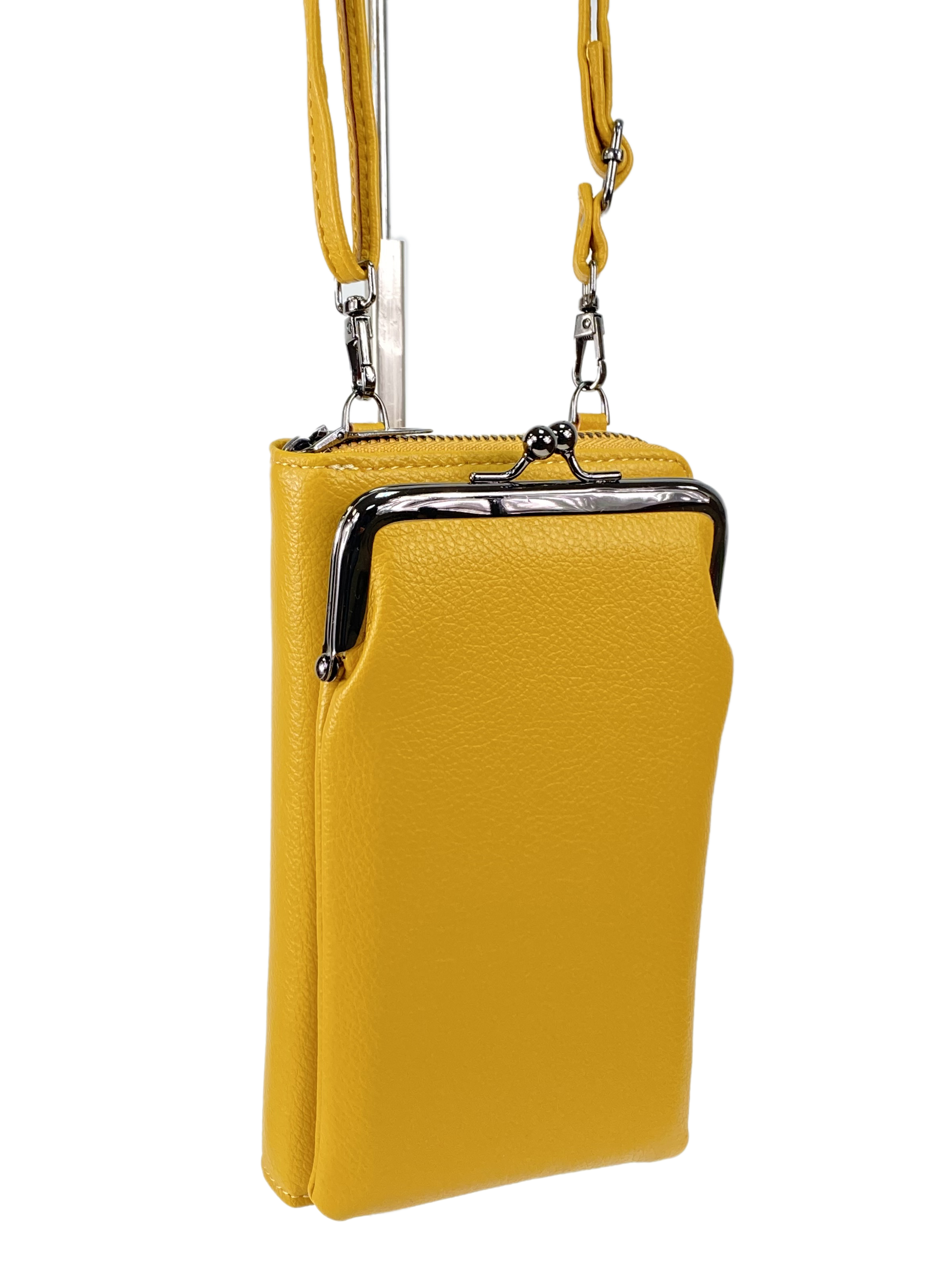 На фото 3 - Женская сумка-портмоне на плечо, цвет желтый
