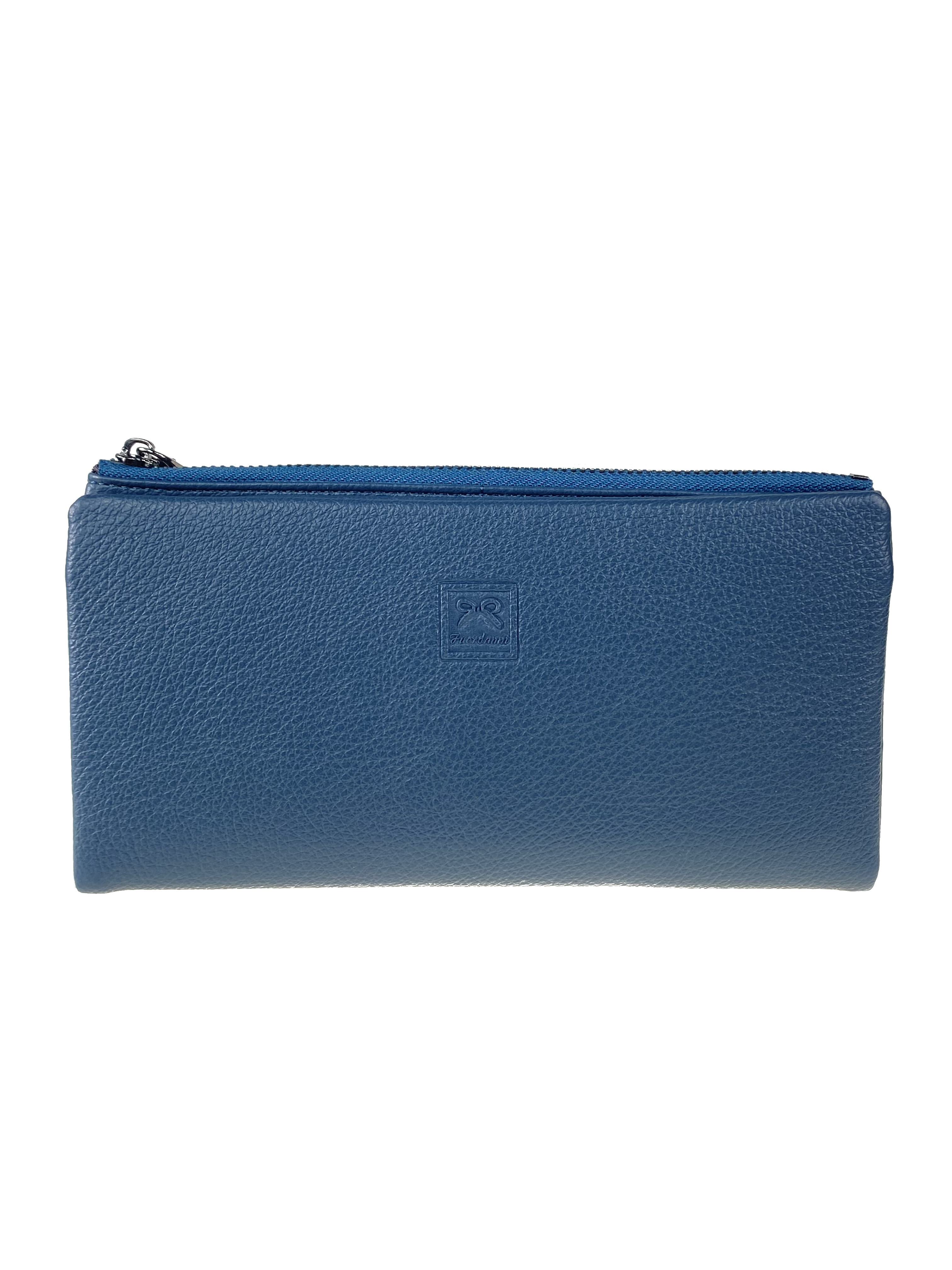 На фото 1 -  Женский  кошелёк из искусственной кожи, цвет синий