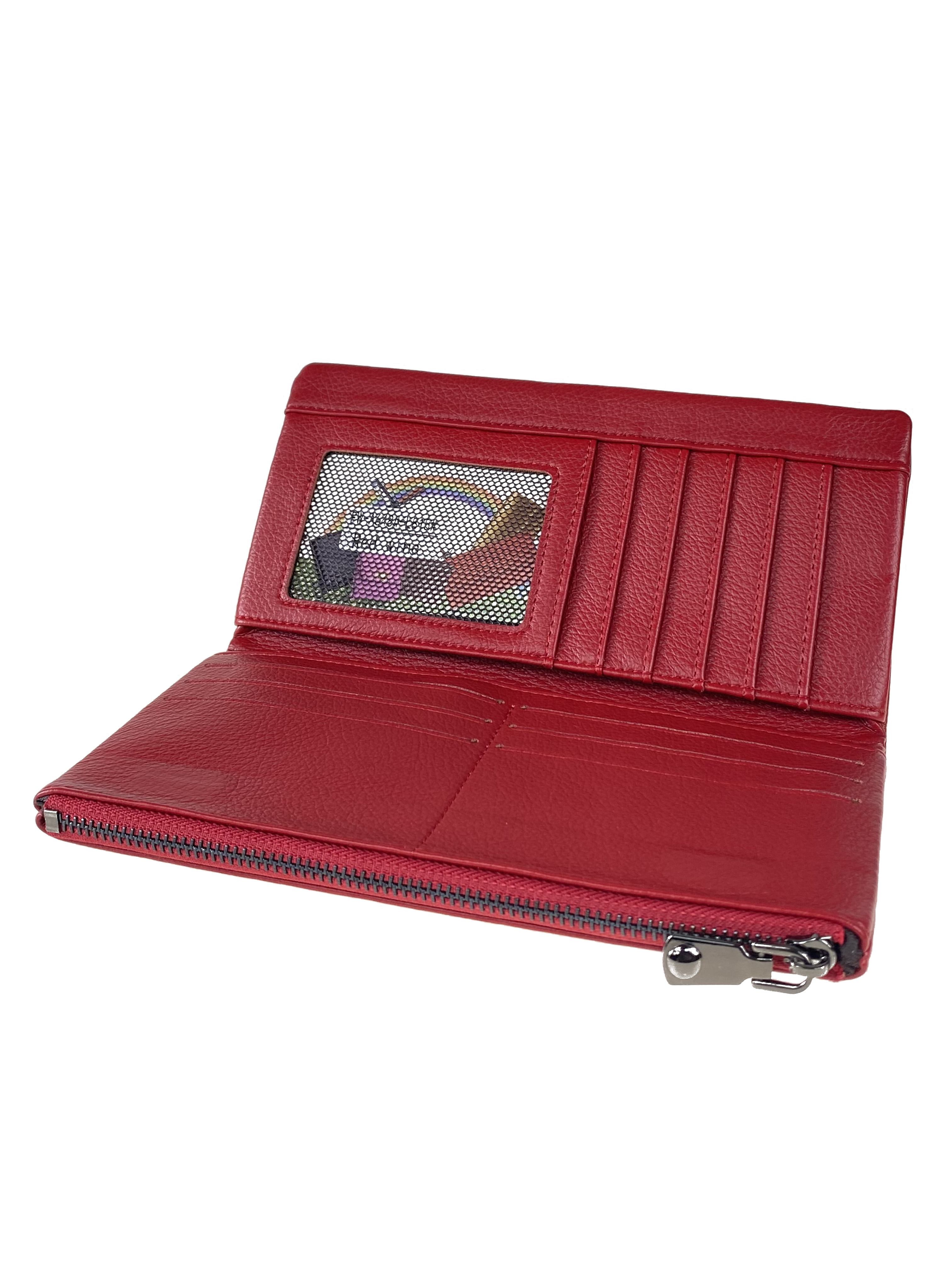 На фото 2 -  Женский  кошелёк из искусственной кожи, цвет красный