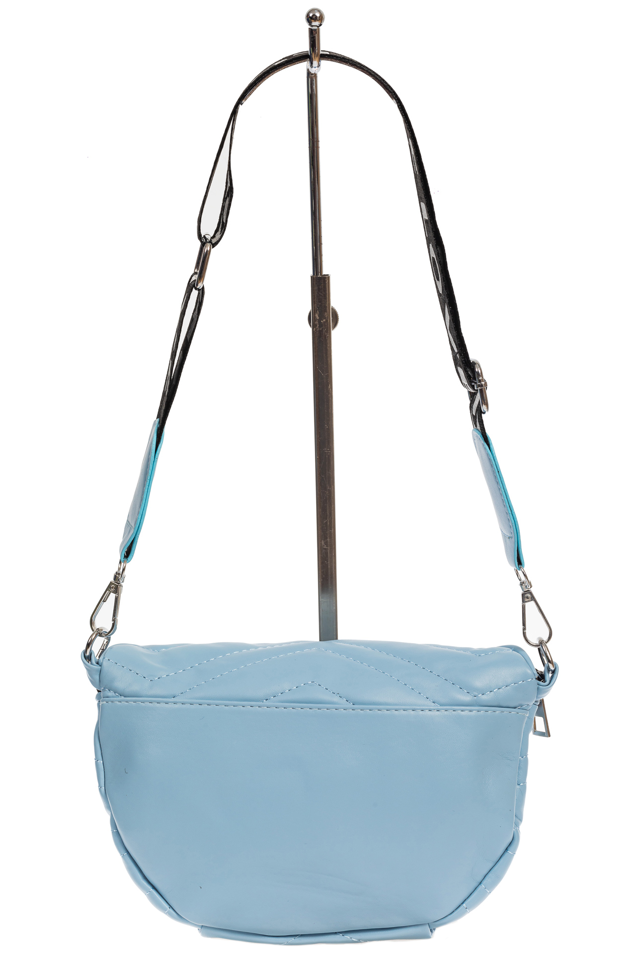На фото 3 - Женская сумка-бананка из мягкой искусственной кожи, цвет голубой