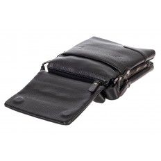 На фото 4 - Мужская сумка-планшет из фактурной натуральной кожи, цвет чёрный