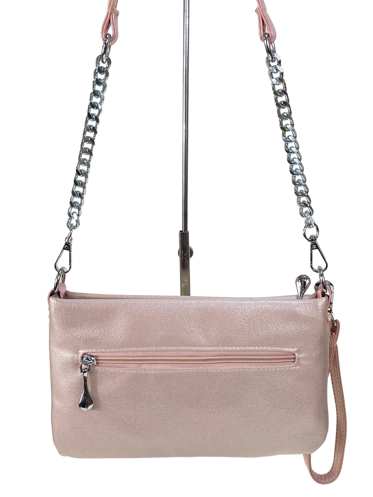 На фото 2 - Женская сумка из искусственной кожи цвет светло розовый