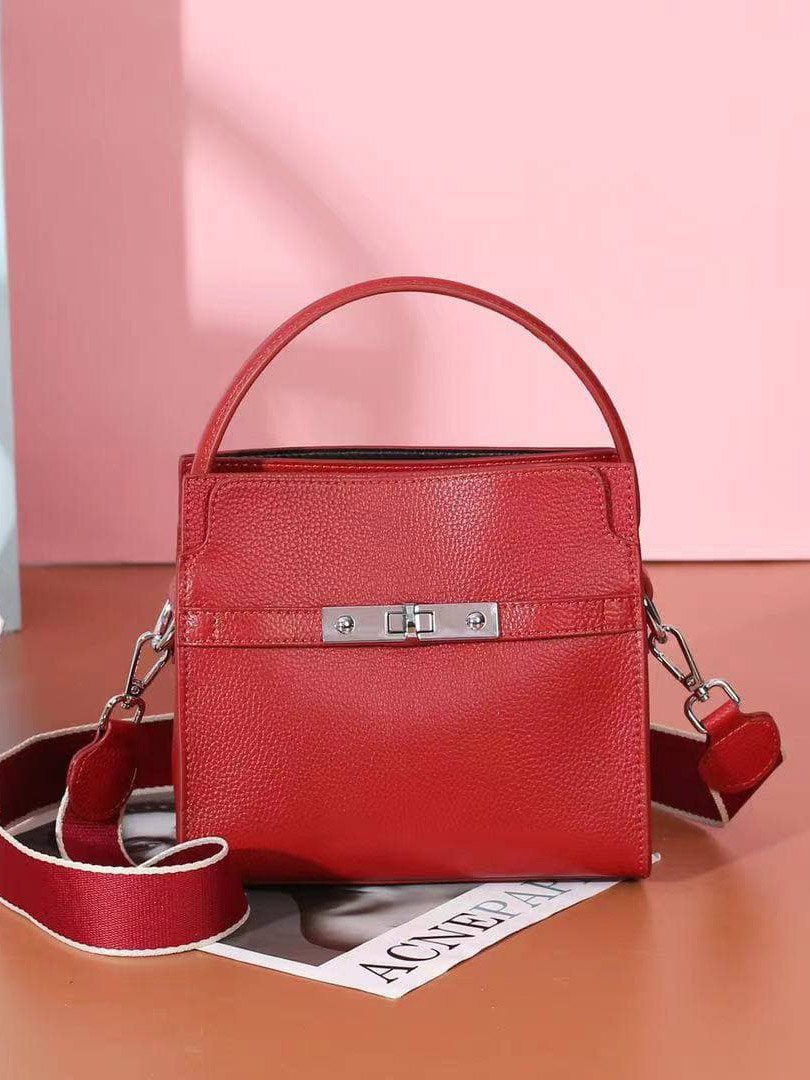 Женская сумка кросс-боди из натуральной кожи, цвет красный