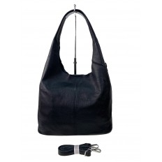 На фото 2 -  Женская сумка шоппер из натуральной кожи, цвет черный