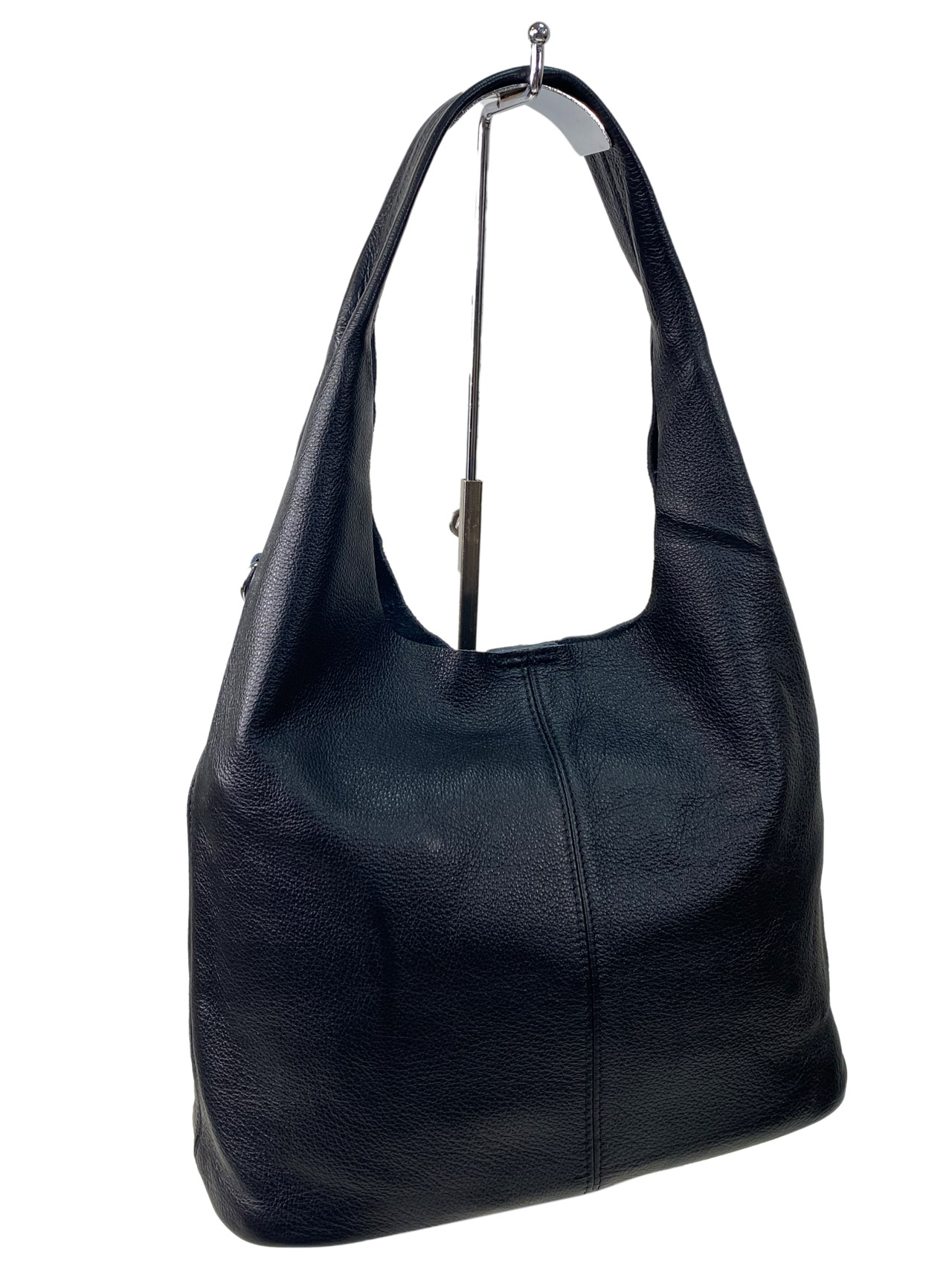 На фото 3 -  Женская сумка шоппер из натуральной кожи, цвет черный