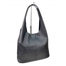 На фото 3 - Женская сумка  из натуральной кожи, цвет  серый металлик