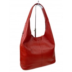 На фото 3 -  Женская сумка шоппер из натуральной кожи, цвет коралловый