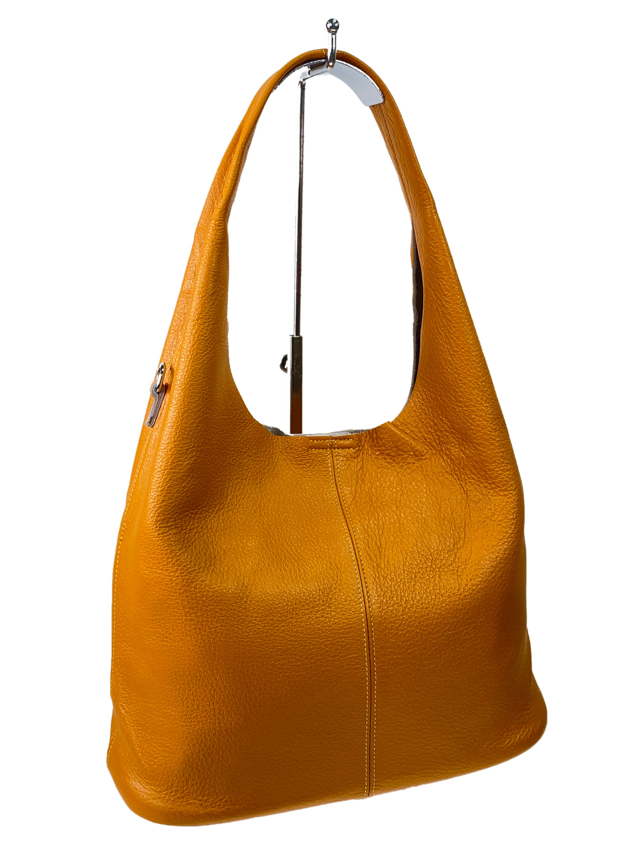 На фото 3 -  Женская сумка шоппер из натуральной кожи, цвет медовый