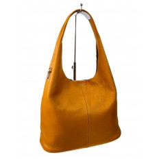 На фото 3 -  Женская сумка шоппер из натуральной кожи, цвет медовый
