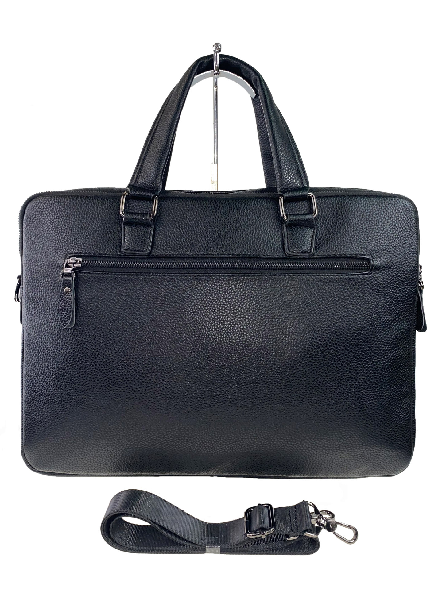 На фото 3 - Сумка-портфель для мужчин из натуральной кожи, цвет чёрный