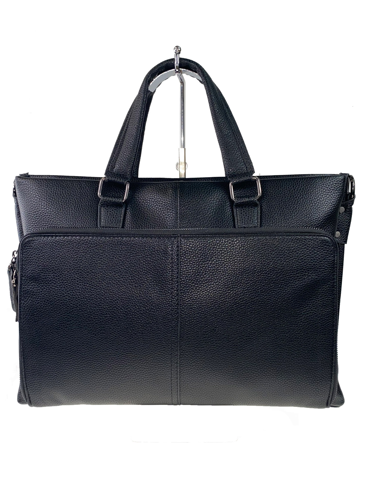 На фото 2 - Кожаный портфель для ноутбука и документов, цвет чёрный