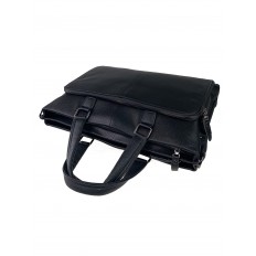 На фото 4 - Кожаный портфель для ноутбука и документов, цвет чёрный