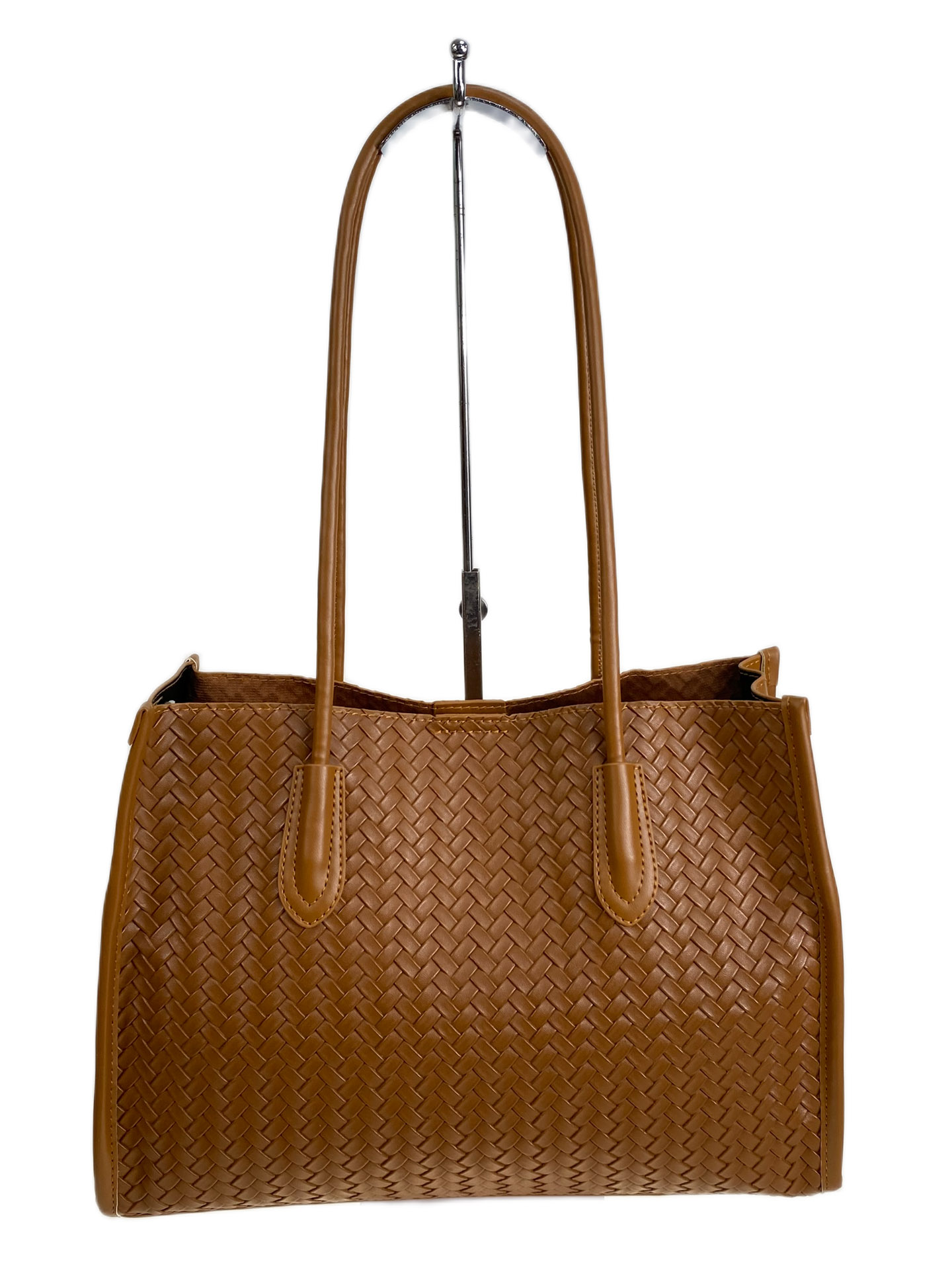 На фото 2 - Женская сумка из искусственной кожи, цвет коричнево-рыжий