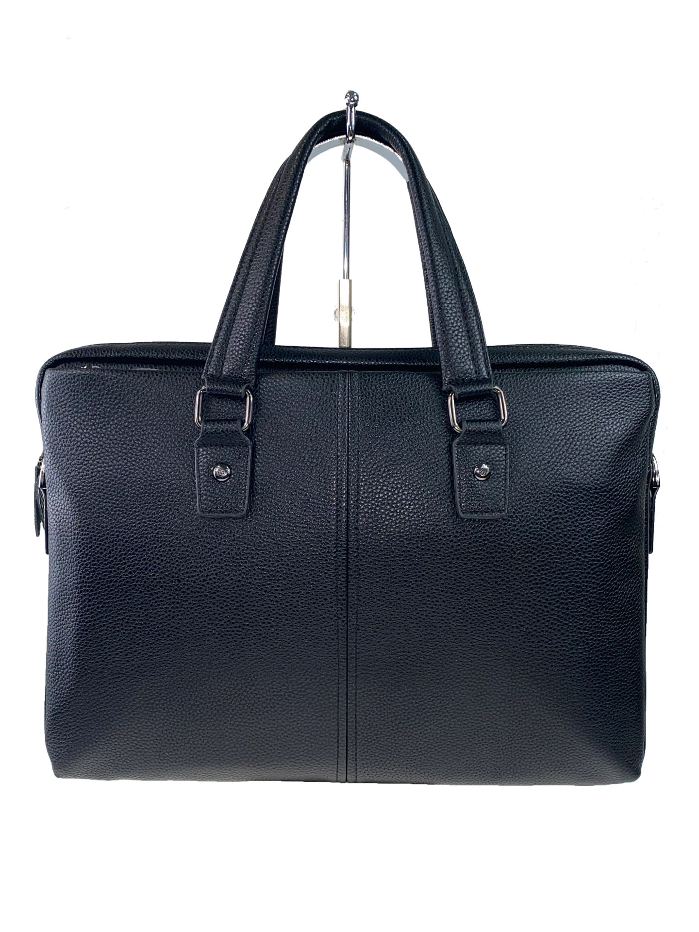 На фото 2 - Деловая сумка-портфель из натуральной кожи, цвет чёрный