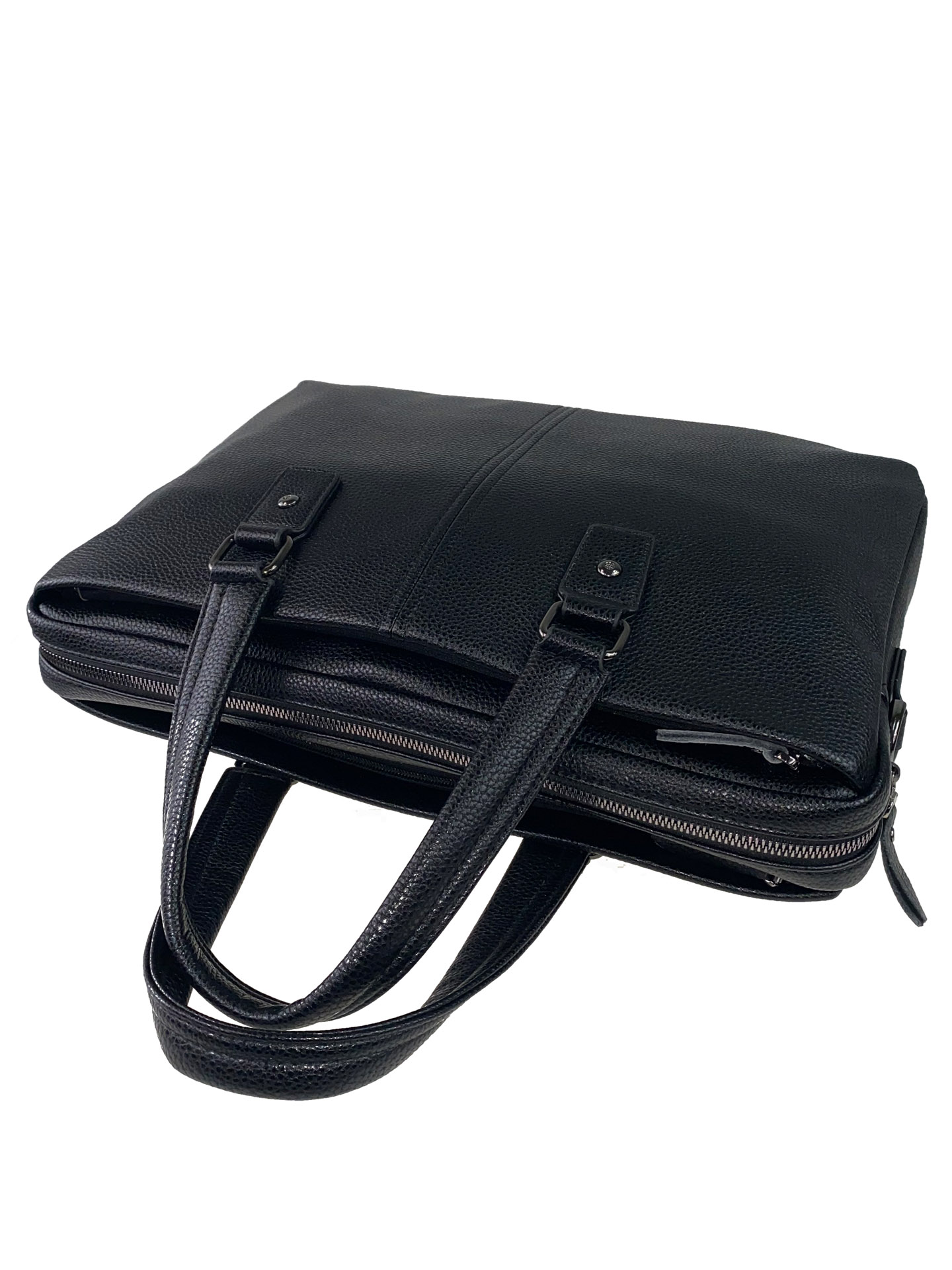 На фото 4 - Деловая сумка-портфель из натуральной кожи, цвет чёрный