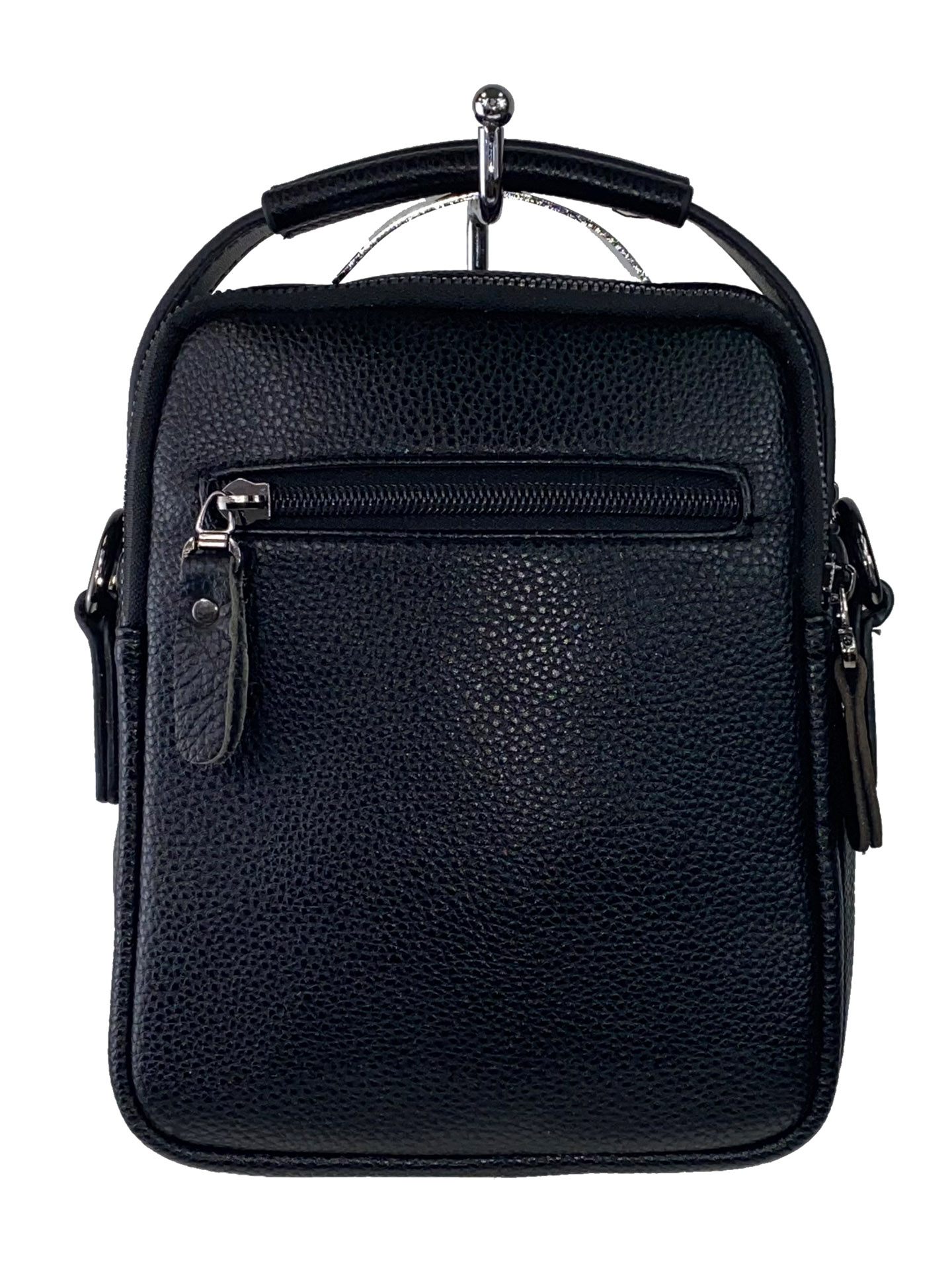 На фото 3 - Маленькая мужская сумка под документы из натуральной кожи, цвет чёрный