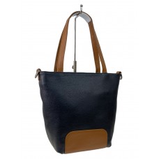 На фото 1 - Женская сумка из натуральной кожи, цвет  черный