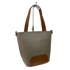 На фото 1 - Женская сумка из натуральной кожи, цвет  бежевый