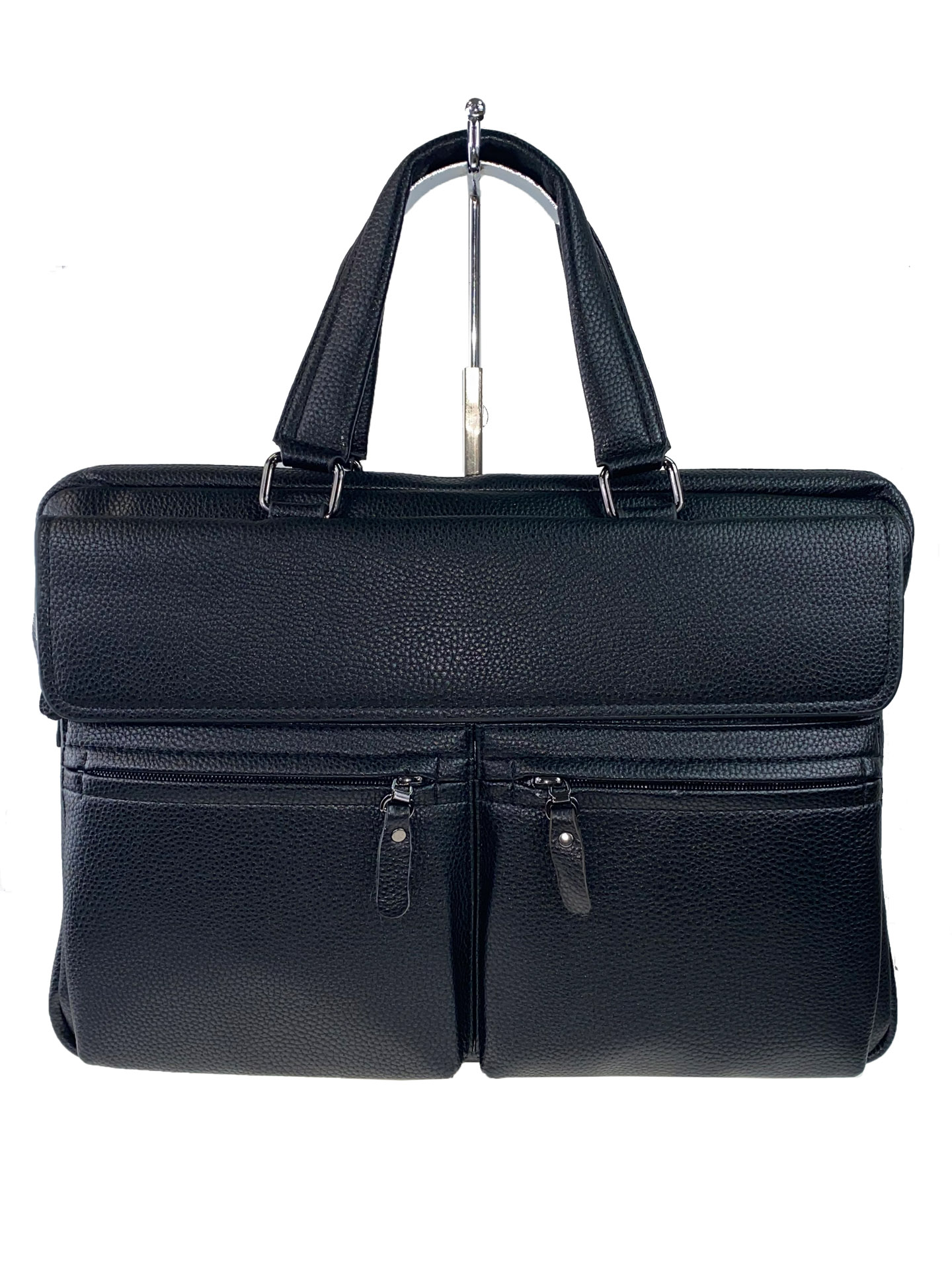 На фото 2 - Мужская сумка-портфель из натуральной кожи, цвет чёрный