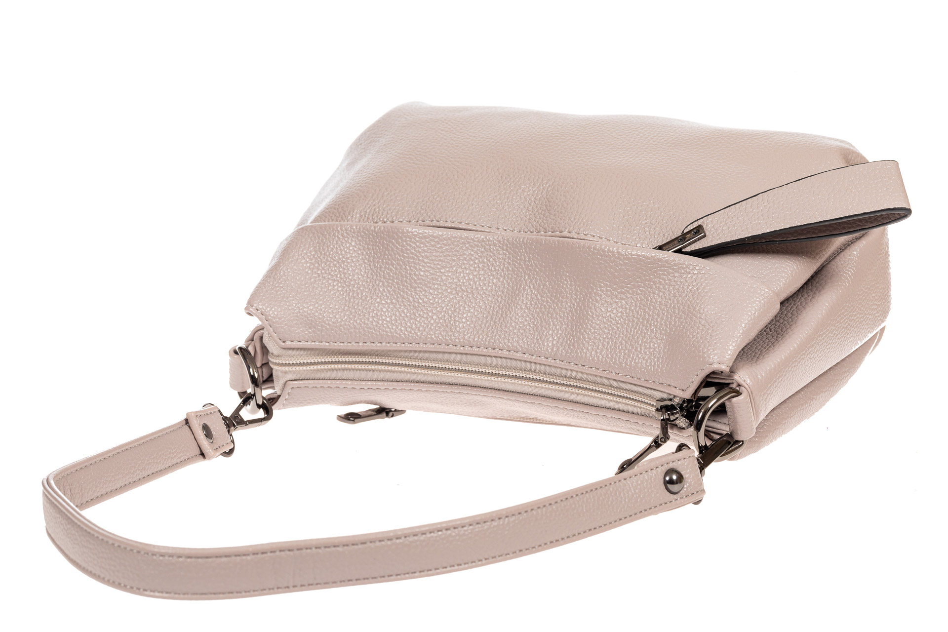 На фото 4 - Женская сумка кросс-боди из искусственной кожи, цвет светло-серый
