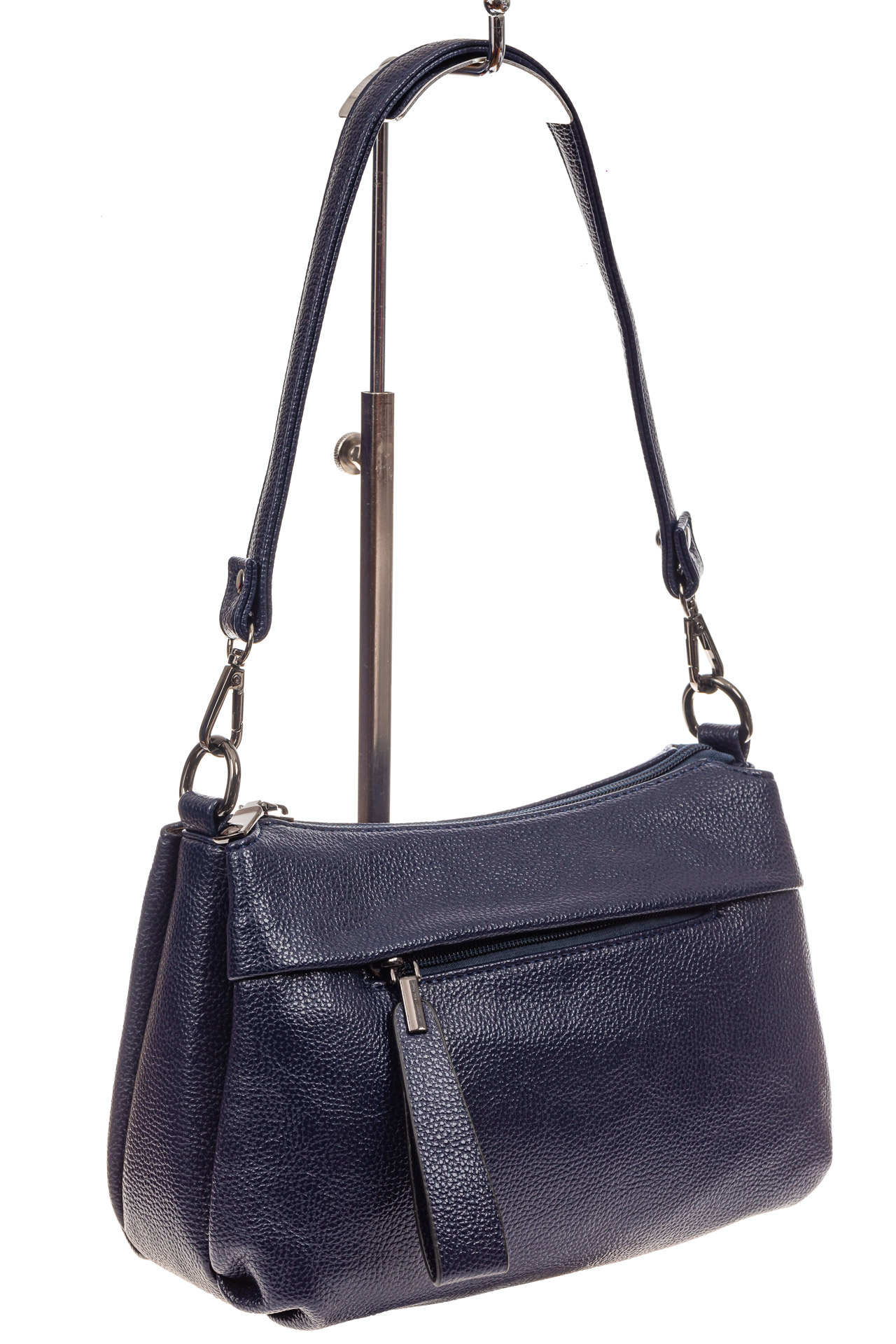 На фото 1 - Удобная женская сумка из искусственной кожи, цвет синий