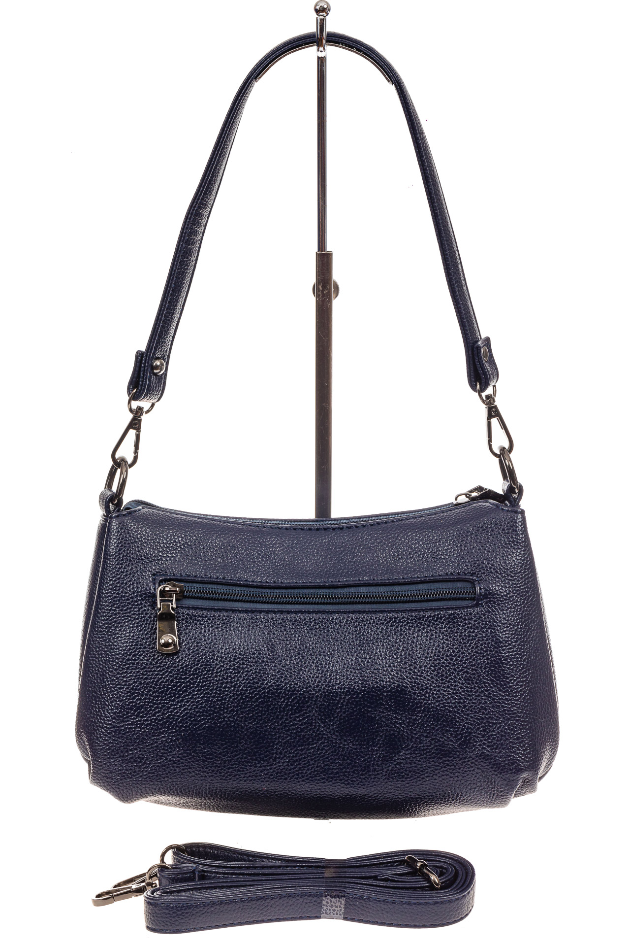 На фото 3 - Удобная женская сумка из искусственной кожи, цвет синий