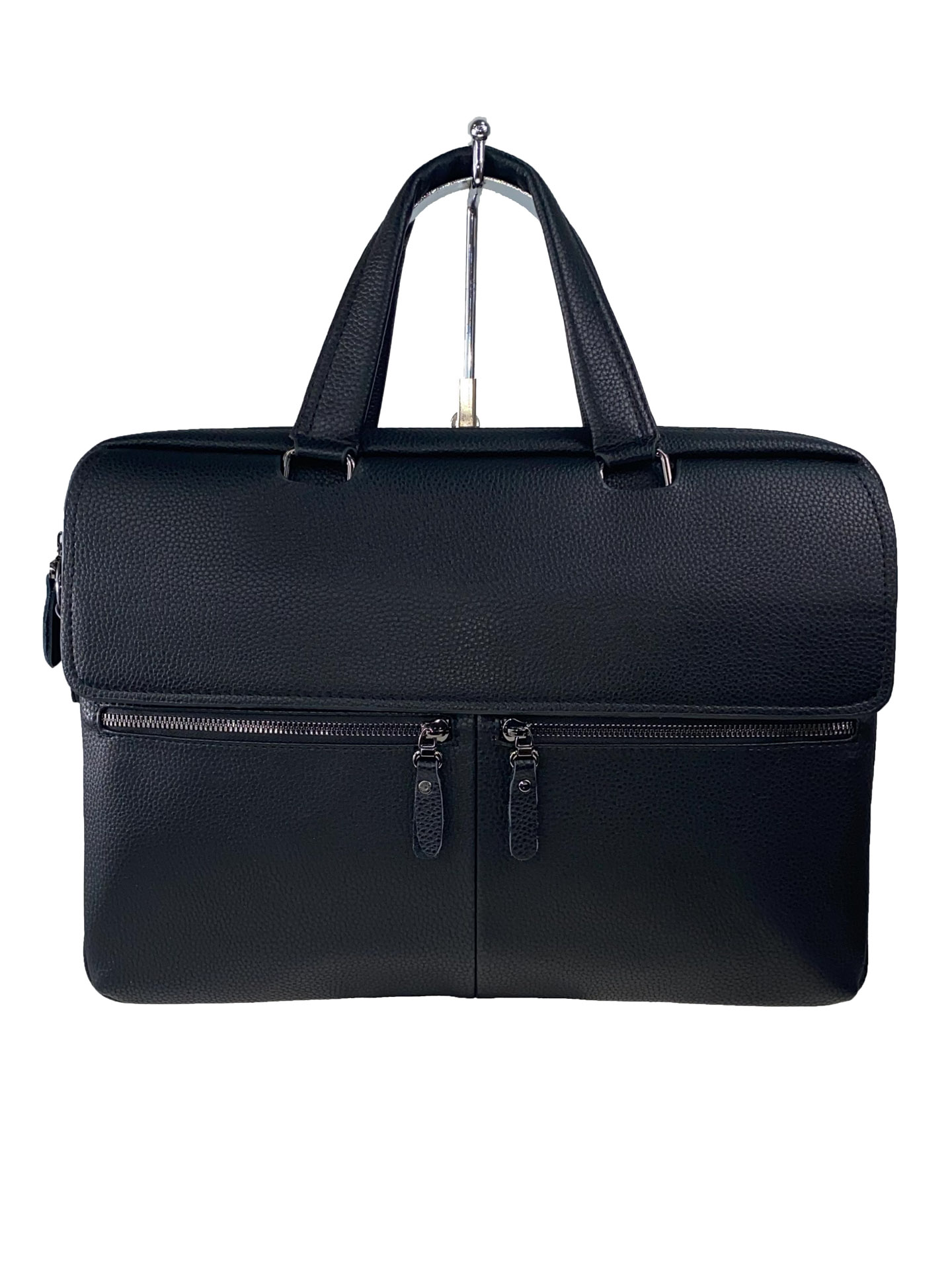 На фото 2 - Мужской деловой портфель из натуральной кожи, цвет чёрный