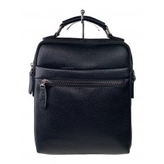 На фото 2 - Мужская сумка из фактурной натуральной кожи, цвет чёрный
