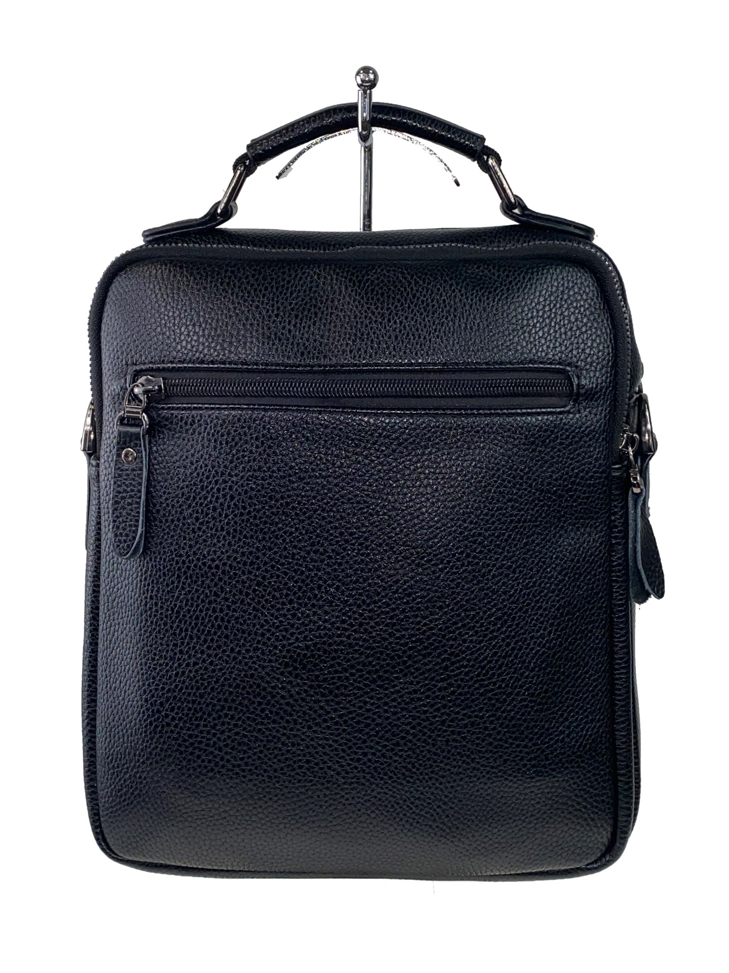 На фото 3 - Мужская сумка из фактурной натуральной кожи, цвет чёрный