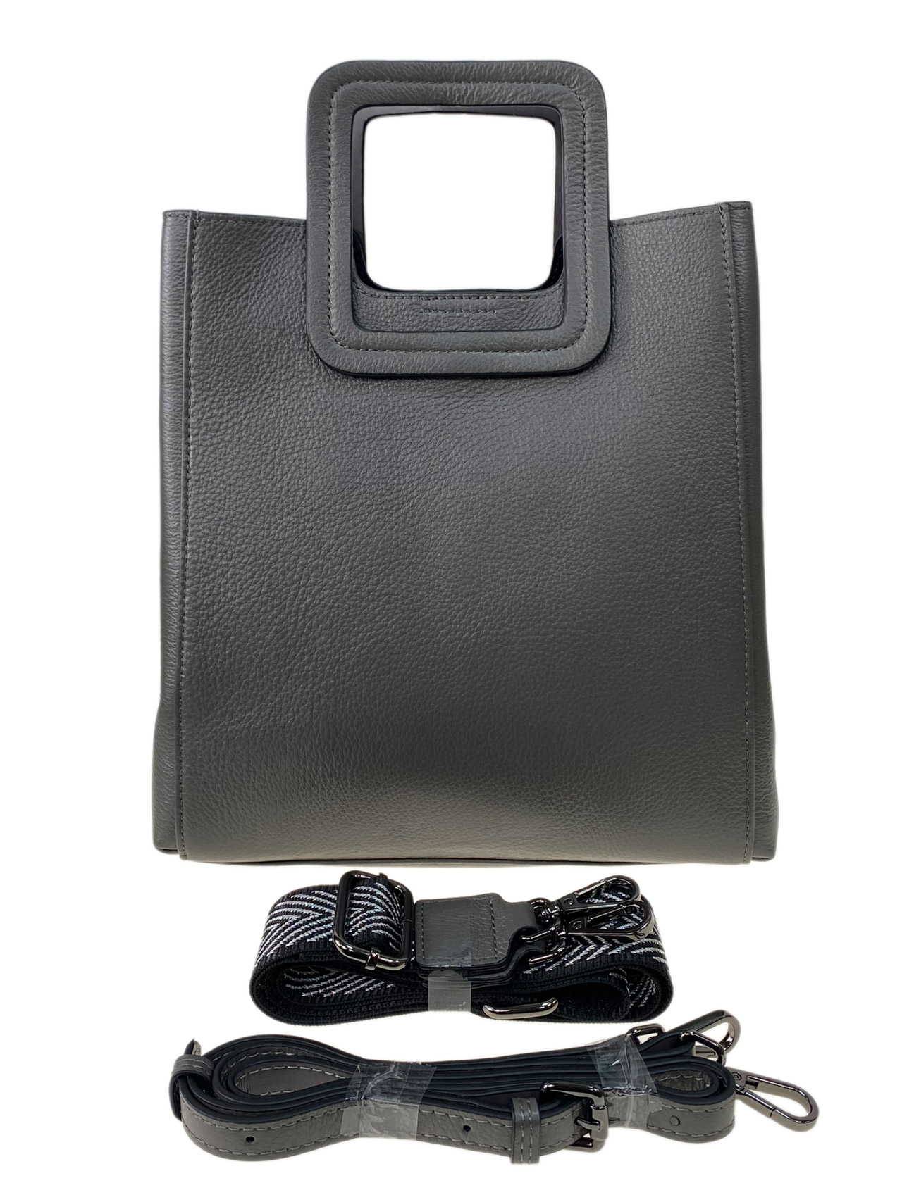 На фото 3 - Женская сумка  из натуральной кожи, цвет серый