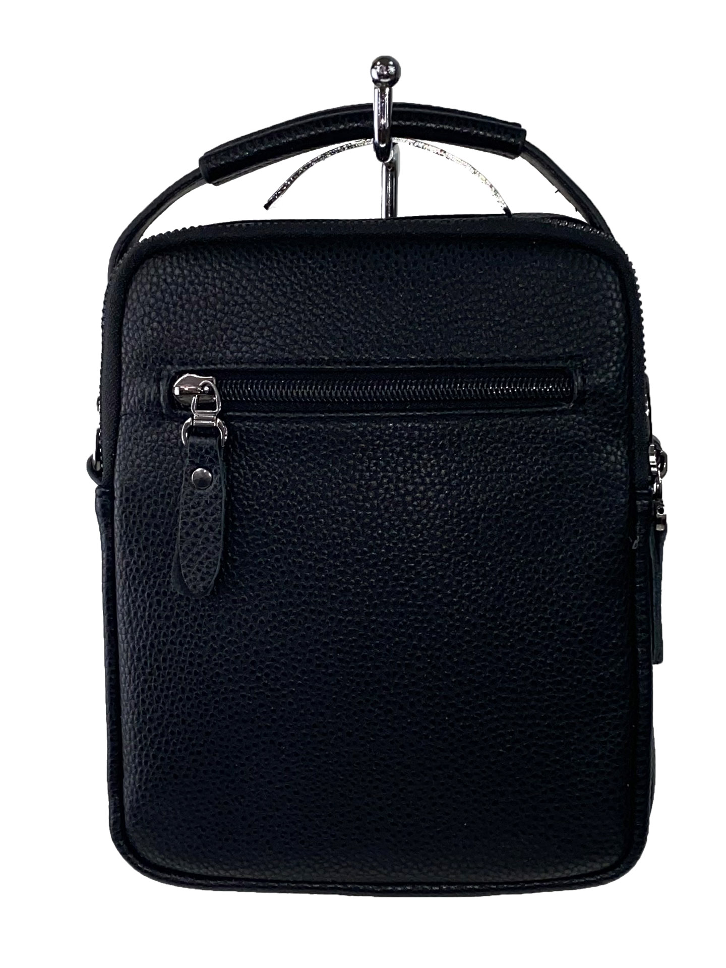 На фото 3 - Маленькая мужская сумка для документов из натуральной кожи, цвет чёрный