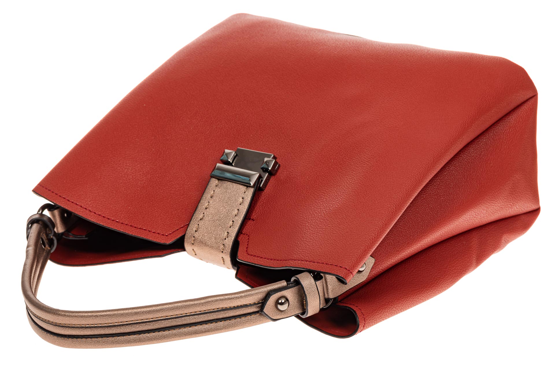 На фото 3 - Комплект сумка и косметичка из искусственной кожи, цвет красный