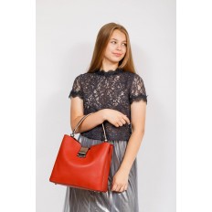На фото 4 - Комплект сумка и косметичка из искусственной кожи, цвет красный