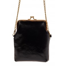 На фото 2 - Женская вечерняя мини-сумочка с фермуаром, цвет черный