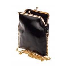 На фото 3 - Женская вечерняя мини-сумочка с фермуаром, цвет черный