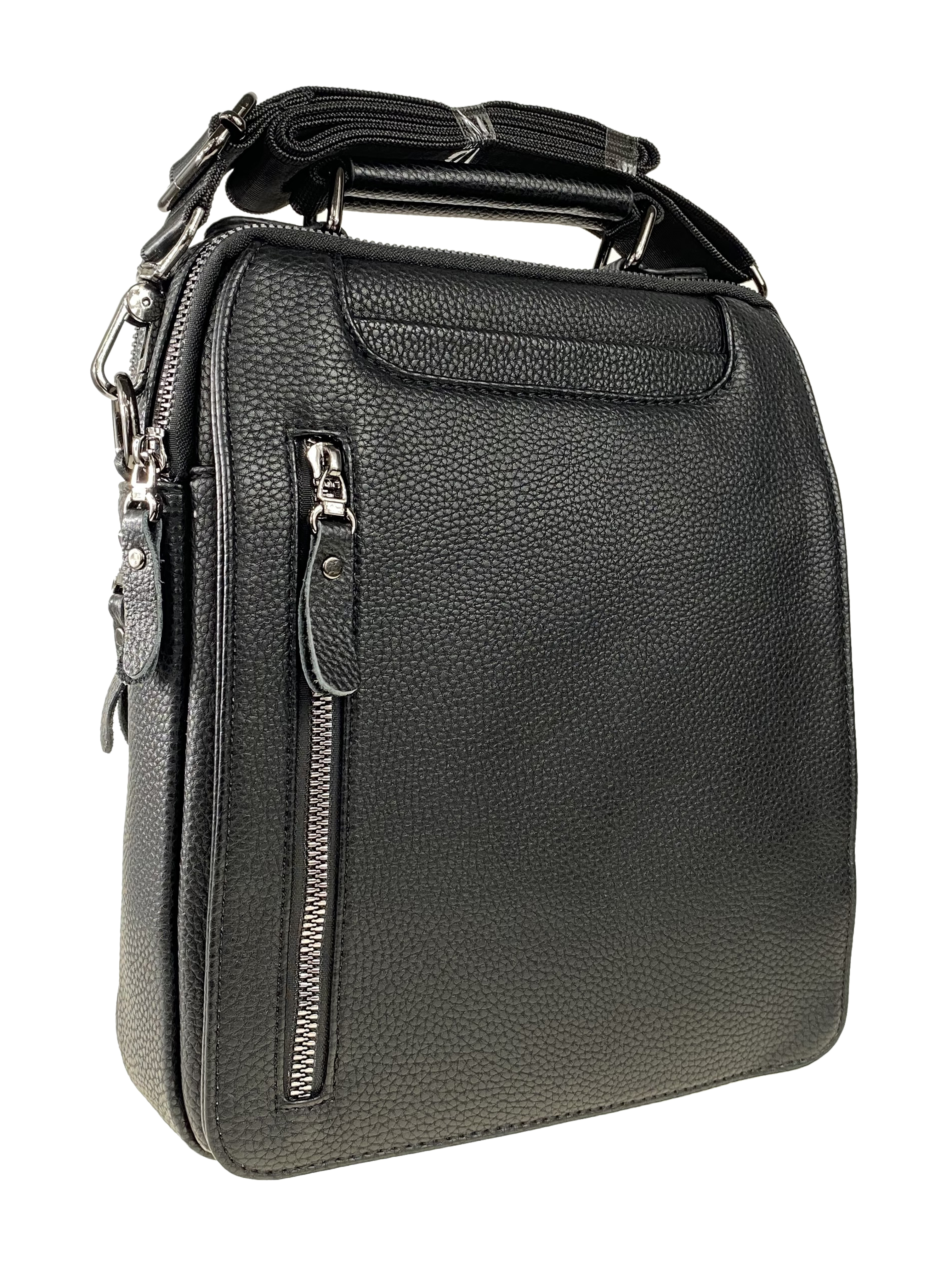 На фото 1 - Мужская сумка-планшет из натуральной кожи, цвет чёрный