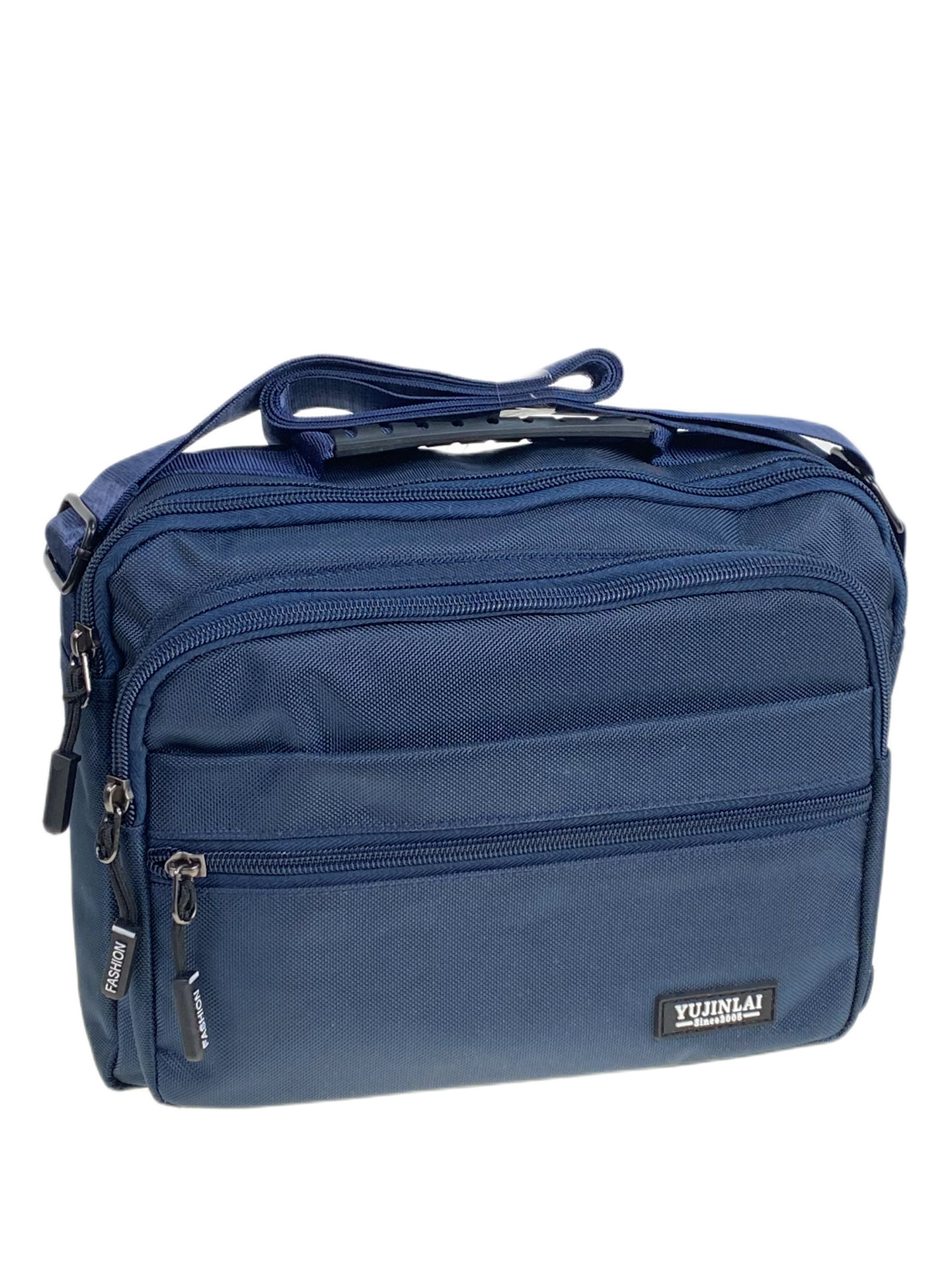 На фото 1 - Сумка мужская через плечо текстильная, цвет синий