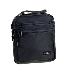 На фото 1 - Сумка мужская через плечо текстильная, цвет серый На фото 1 - Сумка мужская через плечо текстильная, цвет серый