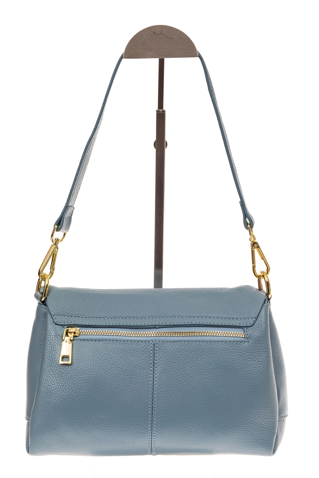 На фото 2 - Женская сумка из натуральной кожи, цвет голубой
