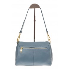 На фото 2 - Женская сумка из натуральной кожи, цвет голубой