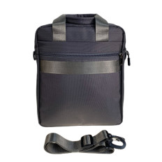 На фото 2 - Сумка мужская текстильная, цвет серый На фото 2 - Сумка мужская текстильная, цвет серый