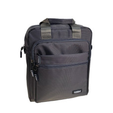 На фото 1 - Сумка мужская текстильная, цвет серый На фото 1 - Сумка мужская текстильная, цвет серый