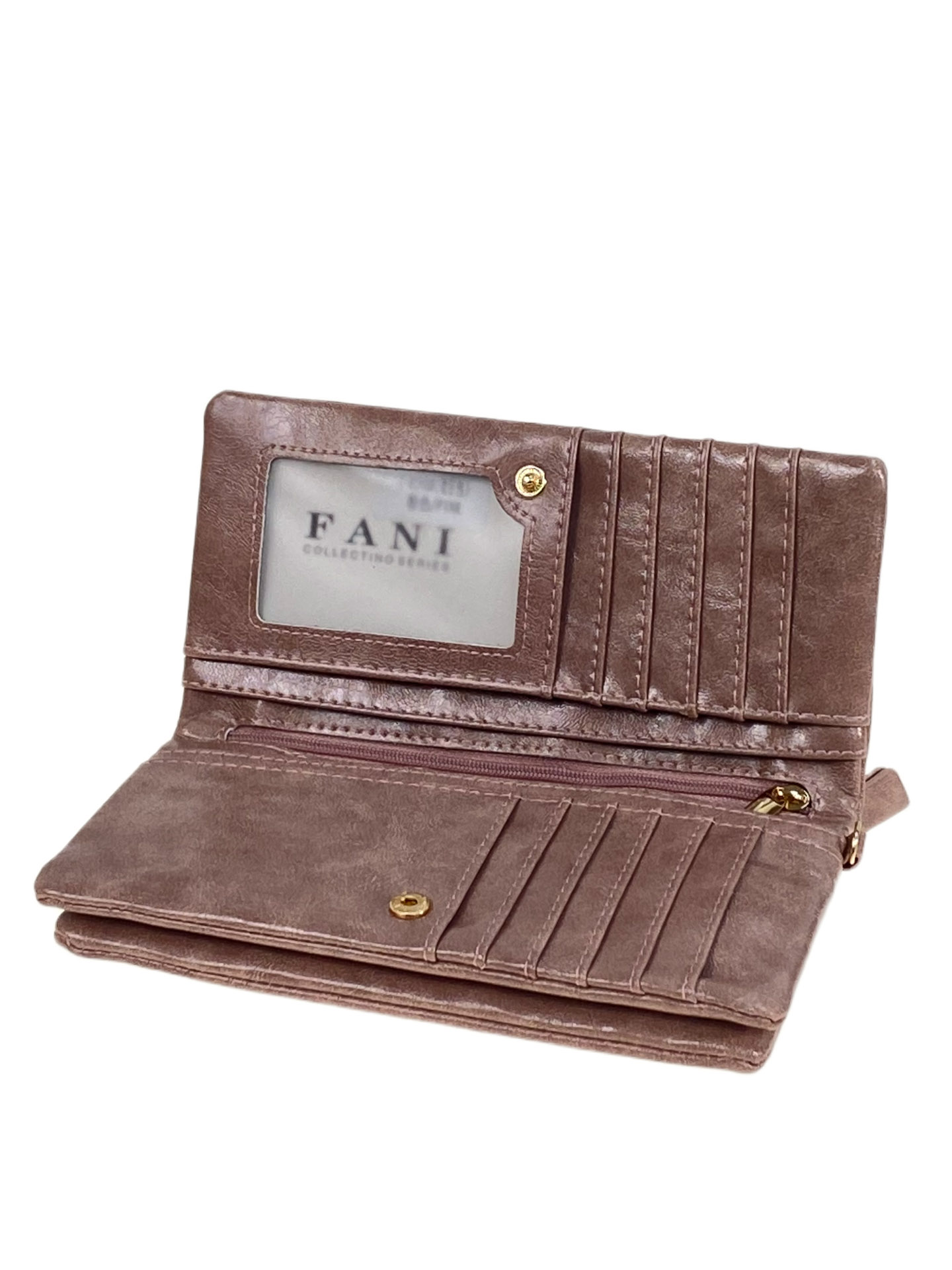 На фото 2 -  Женское портмоне из искусственной кожи, цвет розовый