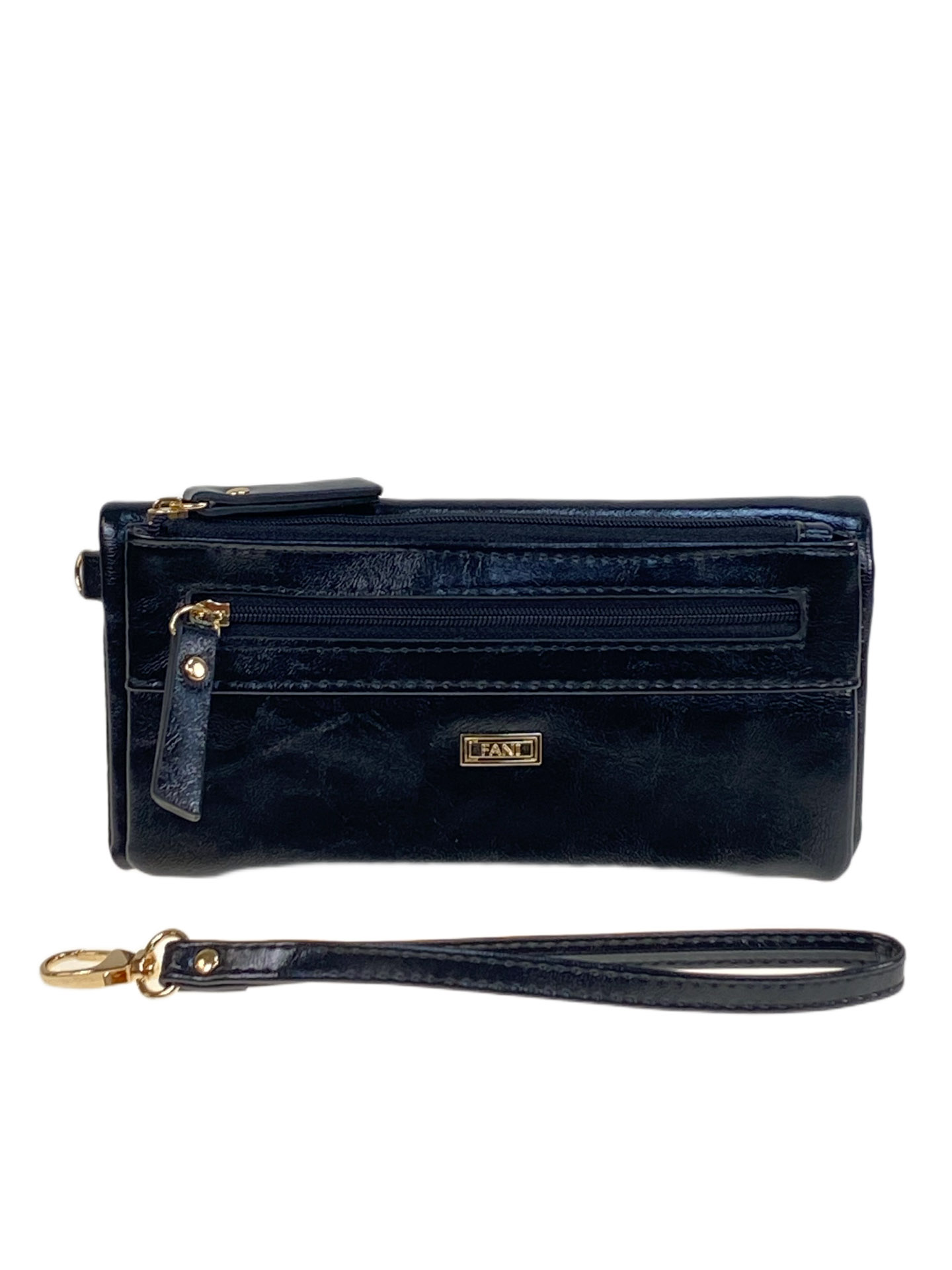 На фото 1 -  Женское портмоне из искусственной кожи, цвет черный