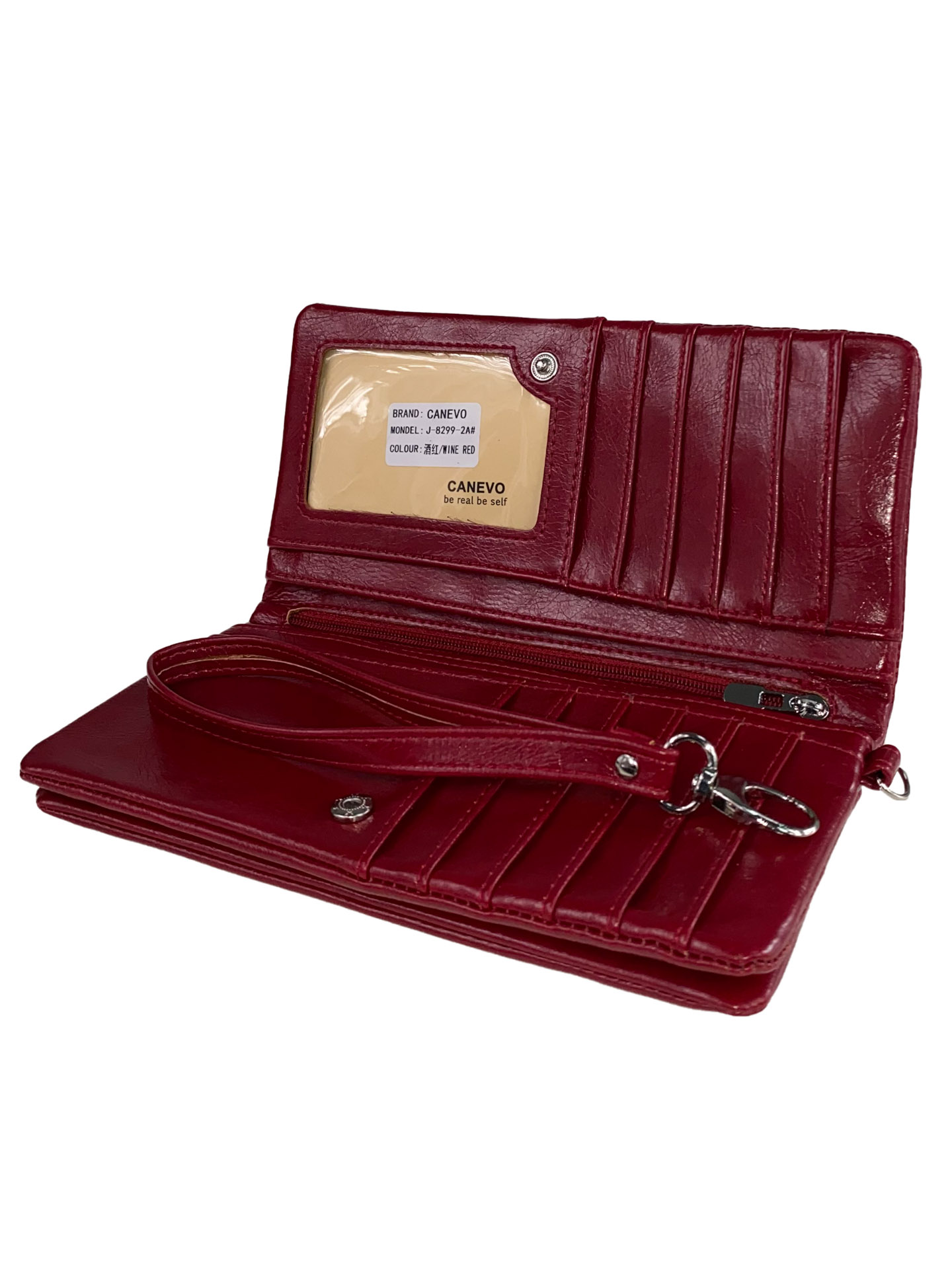 На фото 2 - Маленький кошелёк-клатч из мягкой искусственной кожи, цвет красный